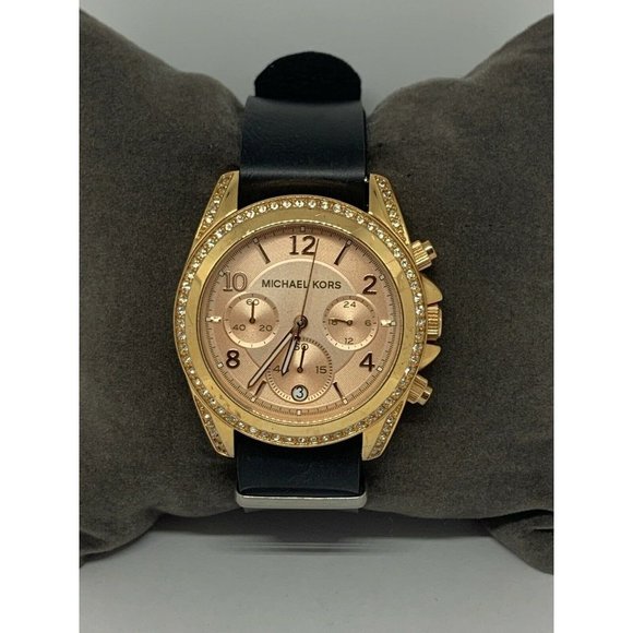 Michael Kors MK5263 Women\'s Leather Analog Rose Di main image 7